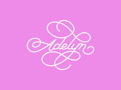 Adelyn branding calligraphy hand lettered lettering logotype monoline monoline script type typography vector art