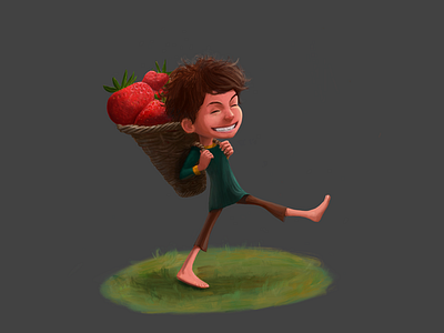 Strawberry Boi 2d character character concept character design design digital art digital illustration illustration strawberry