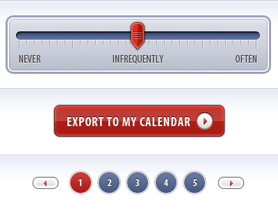 UI Elements blue button interface red slider ui user