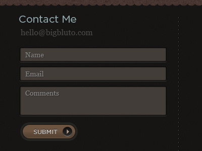 Contact Me brown button contact form gotham portfolio ui website