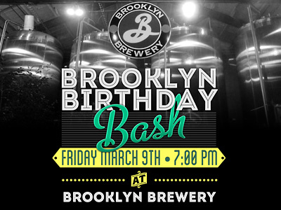 Brooklyn Brewery Birthday Full beer birthday blanch brewery brooklyn brooklyn brewery brothers event intro line metro script poster typography
