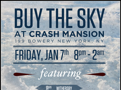 Buy The Sky gig poster band gotham nyc poster tungsten typography