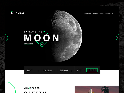 SPACED challenge homepage cosmos homepage moon nasa planet rocket space space x spaced spaced challenge ux webpage