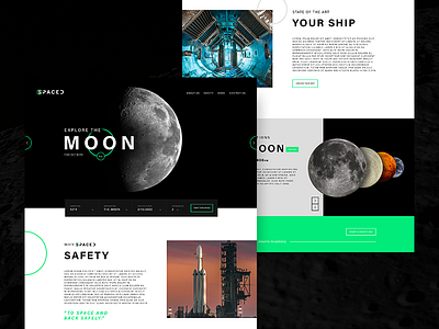 SPACED challenge homepage 2 cosmos homepage moon nasa planet rocket space space x spaced spaced challenge ux webpage