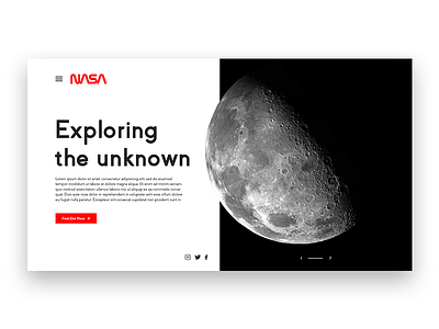 Exploring the unknown moon nasa rocket space travel ux web web page