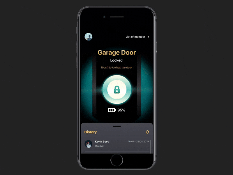 Concept for Remotely Open Door app after effects animation 2d app app animation app concept design illustration interface ios mobile app design motion ui uidesign uiuxdesign ux