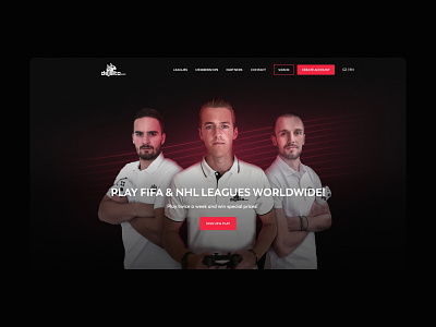 Dejsito - FIFA & NHL esports league clean design e sport esport esports fifa gaming landing page league nhl sport ui ux web webdesign