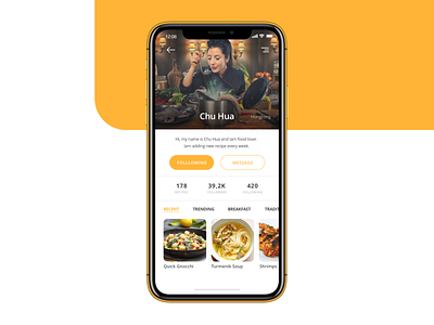 User profile app app concept clean concept daily daily challange dailyui food food app minimal mobile app mobile app design profile profile card profile design ui design ui ux design uidesign ux