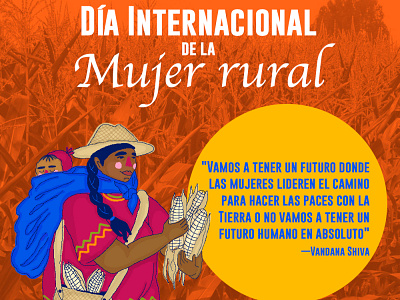 Postal para el "Día internacional de la mujer rural" 🌽🥦🥑🍠 diainternacionaldelamujerrural digitalillustration illustration ilustraciondigital ilustración internationalruralwomensday