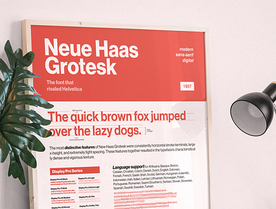 Neue Haas Grotesk - Type Specimen Sheet bold helvetica modern neue haas neue haas grotesk orange red sheet specimen type typeface
