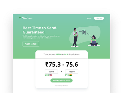 Currency Conversion Landing Page Ui