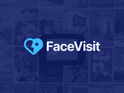 FaceVisit Logo Design abstract covid19 face facevisit health heart logo logo design minimal safety security simple