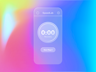 SpeedLab on Glass athlete glass glassmorphism newmorphic timer timing ui userinterface wokrout