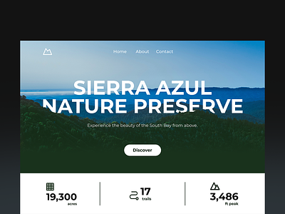 Sierra Azul Nature Preserve - Landing Page Concept mountain nature text