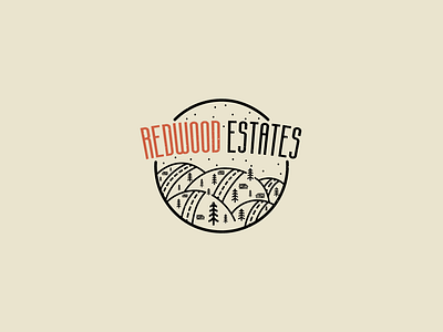 'Redwood Estates' Vintage Logo Exploration estates forest logo mountain redwood redwood estates vintage