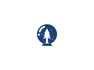 SnowGlobe + Tree Logo Exploration blue christmas cold icon minimal app simple snow snowglobe tree winter