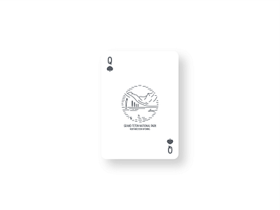 Grand Teton Vintage Card Design card design grand teton playing card poker vintage card