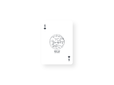 Wind Cave Vintage Card Design card design line art playing cards poker vintage card wind cave