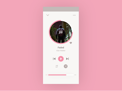 Pink Music Player UI - Daily UI #009