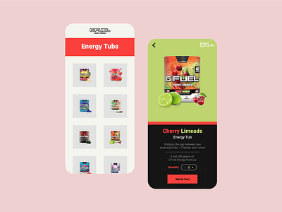 G Fuel Ecommerce UI - Daily UI #012