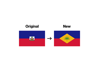 Haiti Flag Redesign flag haiti national palm tree redesign seal stripes