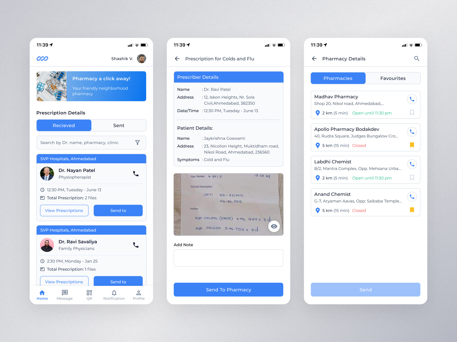 Prescription Medical App by Shashik Vekariya on Dribbble