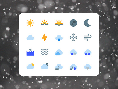 Weather Icons app branding clean design flat icon icondesign illustration illustrator mobile typography ui ux vector web website