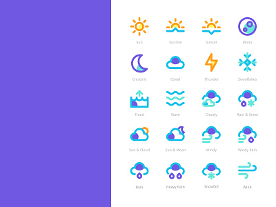 Wheater Icons Filled Line Style