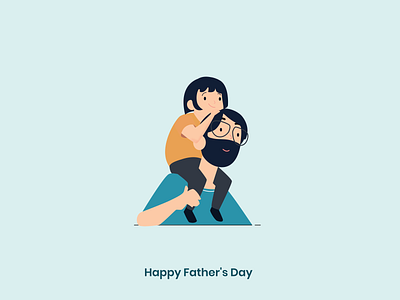 Happy Father's Day baby girl character father fathers day happy fathers day illustration man minimal