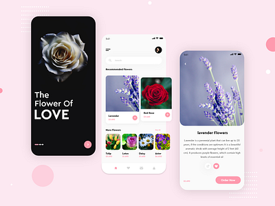 The Flower Of Love flower flower shop mobile mobile app mobile ui rose flowers ui ui design ux ux design