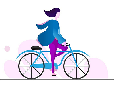 Girl with bicycle illustrator design bdesign bicycle girl illustration illustrator ui uidesign uidesigner ux uxdesign uxdesigner uxui with