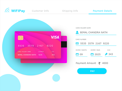 Credit Card Checkout UI Challenge 002 WIFIPay androidui app appui bdesign design dribbble illustration ui uidesign xd xd design xd ui kit