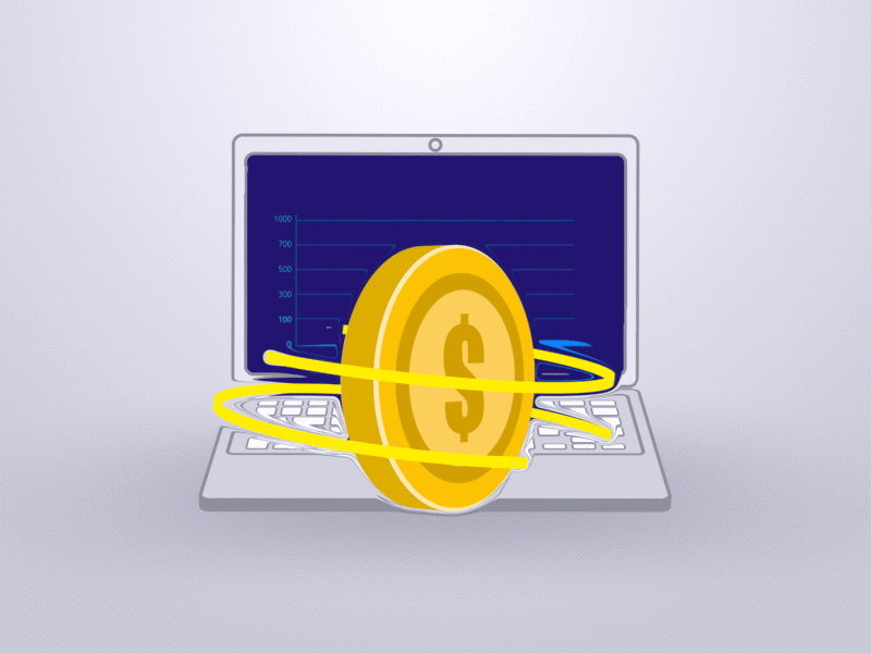 Laptop Money 3d animation dolar laptop liquid money motion