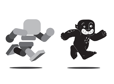 Monster black and white character animation characterdesign flat design illustration illustrator monster vector vector illustration