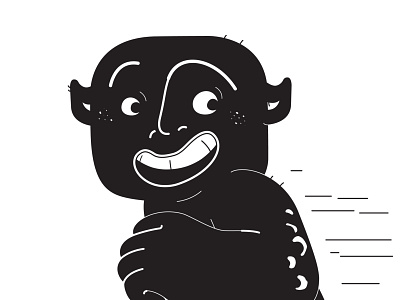 Monster-facial expression black and white character animation character design flat design illustration illustrator monster vector illustration