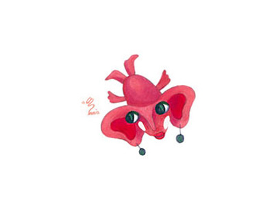 Sea Fish - character design big ears earrings illustration kidy red fish