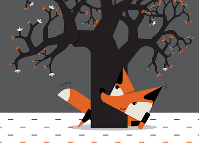 Foxi fox & Crow fable flat design fox illustration illustrator vector illustration