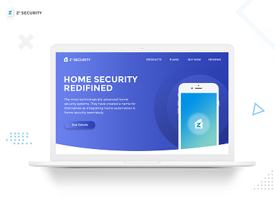 Z plus home security app home page apps branding logo security ui