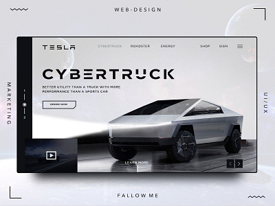Tesla cybertruck shot designer ui ux web webdesign
