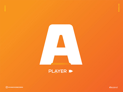 Alphabet Playout [VLC player] minimal negative space orange player