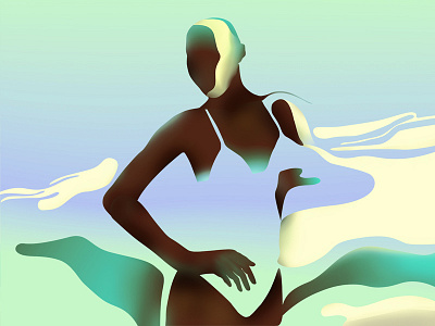 melting sun illustration minimalist vector