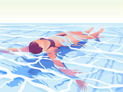 swim characters illustration illustrator minimalist pool shading swim vector