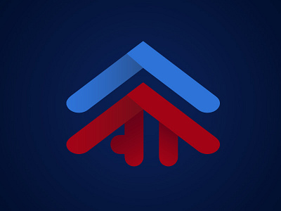 Logo for An - Tes antes arrow blue bright home logo red safe secure security simple triangle