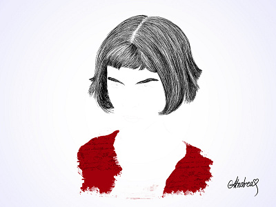 Amelie Hairstyle Illustration amelie chocolate film france hairstyle love movie paris poulain valentine