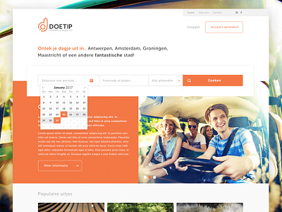 Doetip.nl - Excursions and events clean events excursions flat orange people tourist web
