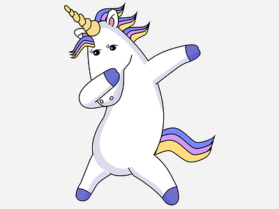 Cute Dabbing Unicorn app dab dabbing design illustration sketch unicorn
