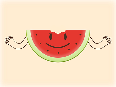 Happy WaterMelon app design graphicdesign happy illustration juicy sketch smiley tasty