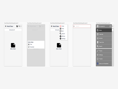 Note Taker App for Mobile using Sketch app branding design sketch ui vector