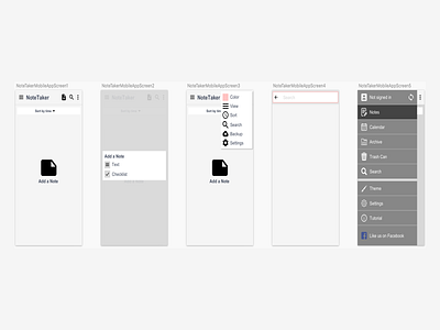 Note Taker App for Mobile using Sketch
