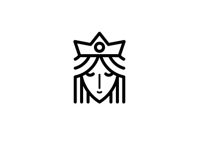 queen line design illustration logo vector